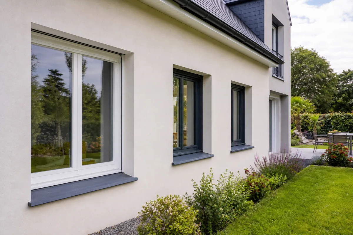 Fenêtres PVC et aluminium posées sur une maison de la région d’Angers