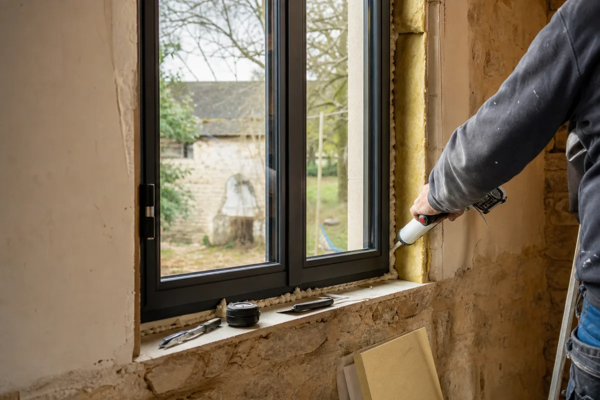 Pose de fenêtre double vitrage dans une rénovation angevine